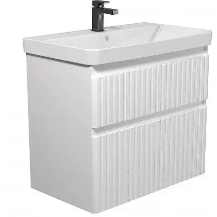 Тумба Мойдодир Fluffy 80-U з умивальником Vivace 80 Білий матовий - фото 1