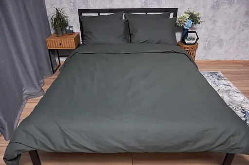 Пододеяльник Moon&Star Бязь Gold Люкс Dark Green Полуторный 143x210 см - фото 3