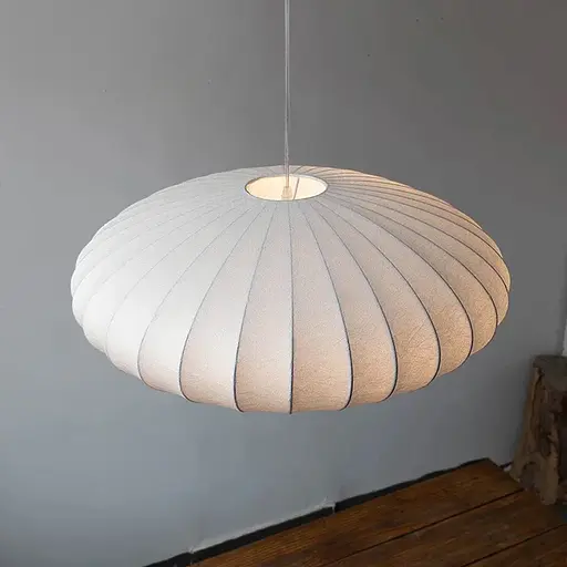 Дизайнерский светильник с полимерным овальным абажуром Ø60x27 см Line F AK03-600 x 270 Белый - фото 6