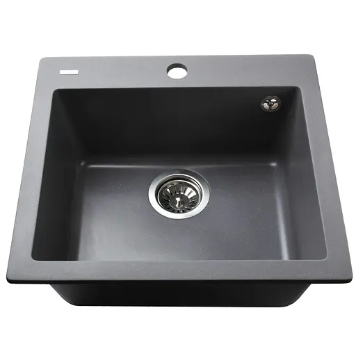 Гранітна мийка Globus Lux Aosta сiрий металiк 490x455мм-А0003 000023575, Сірий - фото 2