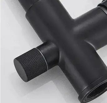 Кухонный смеситель Blide ZeroTwo с подключением к фильтру + вытяжной гусак (Черный мат) - фото 3