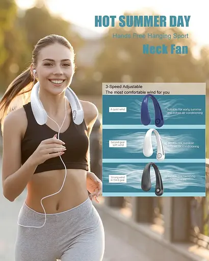 Портативный вентилятор для шеи TONIFAY безлопастный 4000 мАч перезаряжается - фото 4