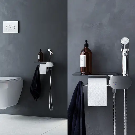 Гігієнічний душ прихованого монтажу Am.Pm Like з полицею хром F0202600, Хром - фото 4