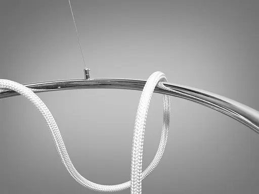 Сучасна новинка, лед люстра підвіс Мотузка, 32 Вт, срібна люстра - фото 4