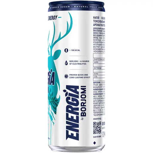 Напиток безалкогольный Borjomi Energia газированный соковый Оригинальный 0.24 л х 12 (ж/б) - фото 2