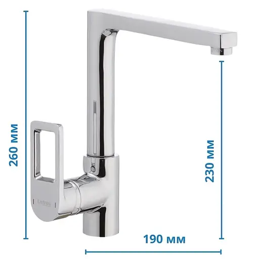 Змішувач для кухні Latres Gudini 018 LA0019 Хром - фото 2