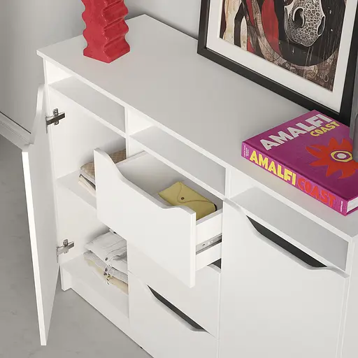 Комод в гостиную MebelStar 1200 Лилу 121x40x89 см Аляска белый (MBS-1299) - фото 3