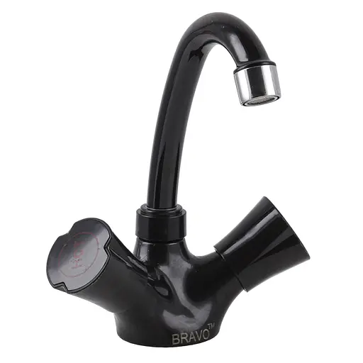 Змішувач для умивальника Bravo B2-11-401 термостійкий ABS пластик Чорний матовий - фото 1