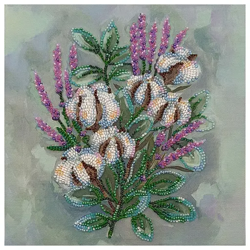 Набор-меди для вышивки бисером "Нежный сон" AMB-091 на натуральном холсте.