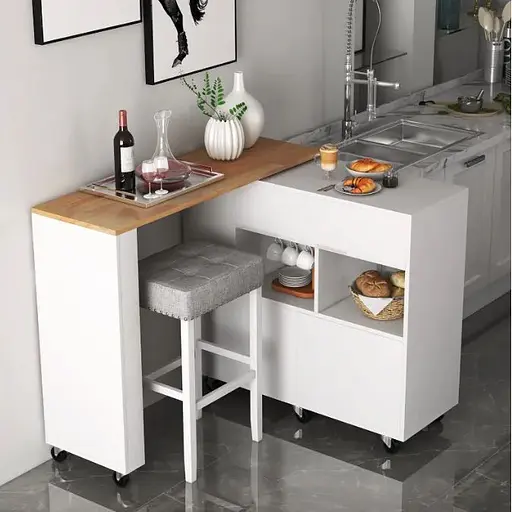 Розкладний столик тумба 2 в 1 Costway Rubber - фото 3