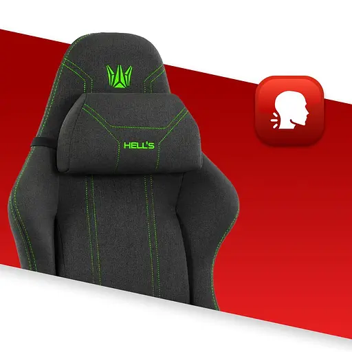 Компьютерное кресло Hell's HC-1014 Black-Green ткань - фото 6