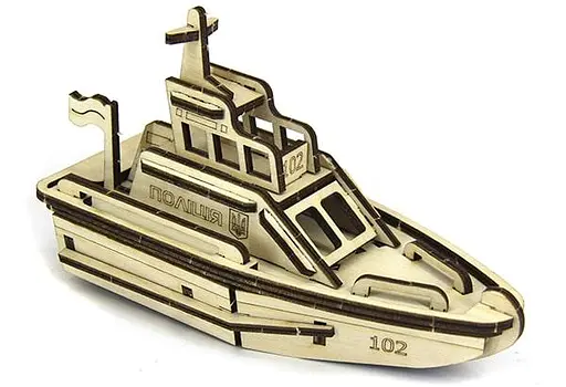 Дерев'яний конструктор Поліцейський Катер 46 деталей - фото 6