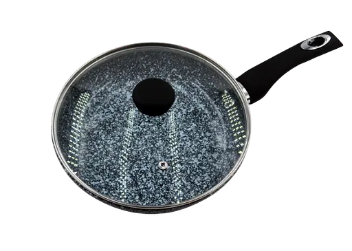 Универсальная сковорода для жарки Benson BN-519 26 см с гранитным покрытием с крышкой - фото 1