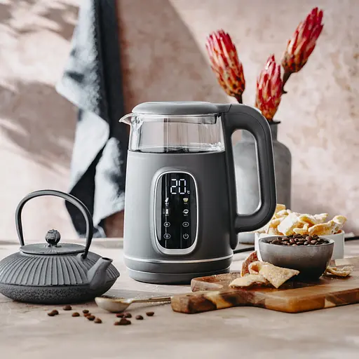 Электрический стеклянный чайник Adler AD 1305, 1.7 л, с регулировкой температуры, серый - фото 8