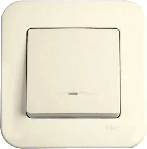 Вимикач 1-клавішний VIKO Rollina з підсвіткою кремовий (90421019)