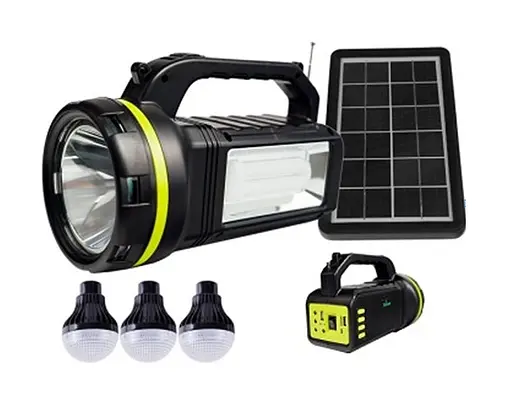 Ліхтар із сонячною батареєю GDLite GD-2000A 10W + Power Bank + 3 лампи + FM + Bluetooth + microUSB (2 режими) - фото 2