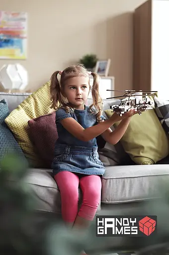 Дерев'яний конструктор Гелікоптер Хокум 88 деталей - фото 7