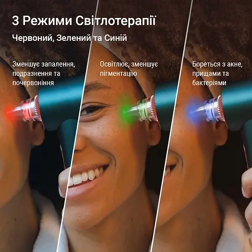 Очищувач шкіри та пор AIMED Vision Pore Cleaner Hot&Cold вакуумний з камерою зелений - фото 8