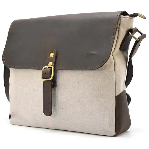 Кожаная мужская сумка через плечо TARWA 30х32х7.5 см sum0025890 - фото 4