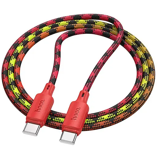Дата кабель Hoco X116 Meridian Type-C to Type-C 60W (1m) Gradient Red Mix - фото 3