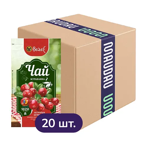 Набір натурального чаю Велес з журавлиною (20 шт. х 50 г)