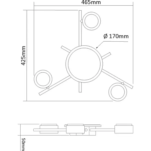 Світильник Videx під лампу 3xGX53 накладний з підсвіткою чорний (VL-SPF20B-BB) - фото 3