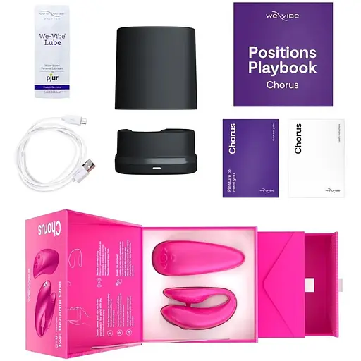Смарт-вибратор для пар We-Vibe Chorus Cosmic Pink сенсорное управление вибрациями сжатием пульта - фото 7