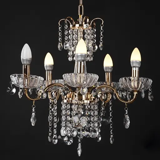 Люстра свічка Brille підвісна кришталева E14 40W G (BCL-380S/5) - фото 5