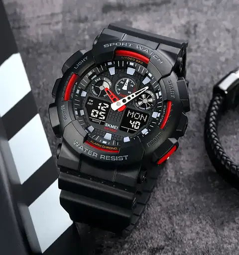 Часы мужские наручные Skmei 1832 (Черный с красным) - фото 3