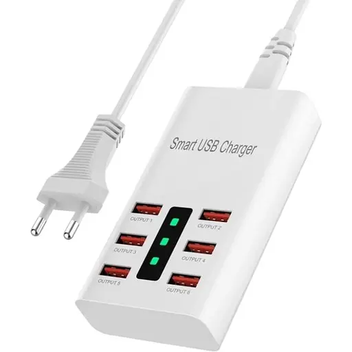 Сетевое зарядное устройство Addap 6 USB портов 30 Вт Smart USB Charger A5 (XL-A5)