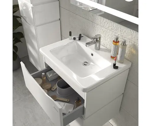 Тумба підвісна Sanwerk Алесса Air 60 Білий з умивальником Space Line (MV0000870) Білий - фото 4