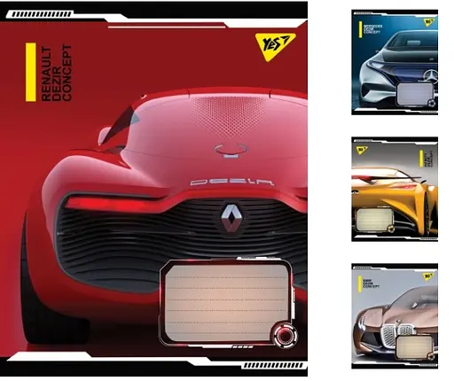 Зошити учнівські 36 аркушів клітинка. YES Dezir concept 15 шт. в упаковці