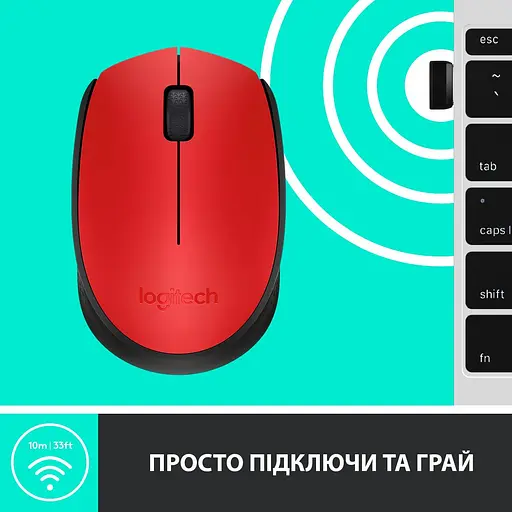 Беспроводная мышь Logitech M171 Wireless Black/Red (910-004641) - фото 6