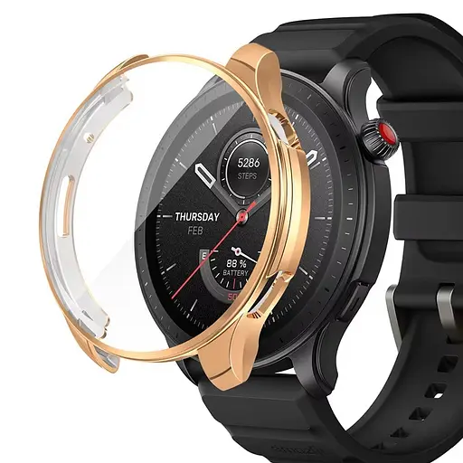 Захисний чохол Tamister для смартгодинника Amazfit Balance з плівкою рожеве золото - фото 3