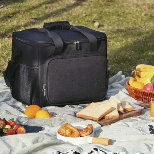 Термосумка-холодильник 18 л для їжі напоїв, пікніка, пляжу водонепроникна, утеплена, чорна - фото 7