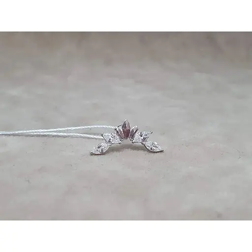 Срібна сережка для пірсингу хеліксу Ірій. 40067ШТ - фото 2