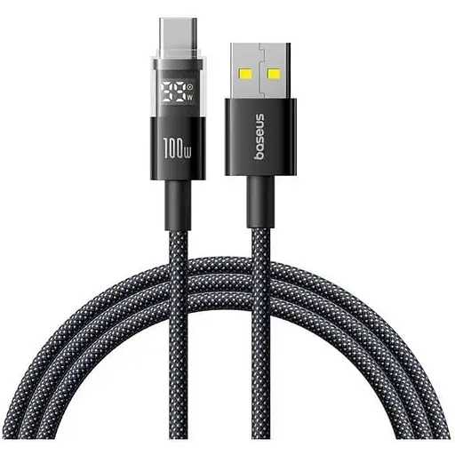 Кабель Baseus Display 2 Fast Charging Data Cable USB-A to USB-C 100W 1 м Чорний