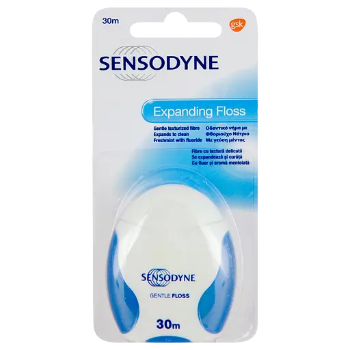 Зубная нить Sensodyne для деликатной чистки зубов и десен 30 м