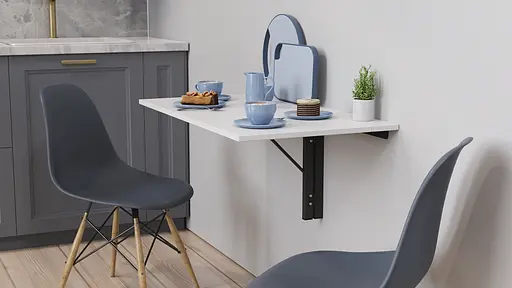 Обідній стіл-трансформер Ніка стіновий Ferrum-decor 420x900x500 Чорний метал ДСП Білий 16 мм (FRD-105164) - фото 5