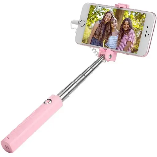 Селфи-монопод - держатель Hoco Starry mini K8 Lightning розовый - фото 1