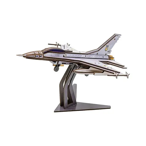 Деревянный 3D конструктор F16 PuzzleOk Арт-26913 79 деталей - фото 4