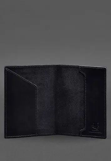 Кожаная обложка для военного билета 7.3 синий Crazy Horse - фото 7