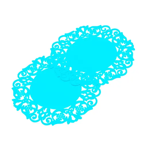 Підставка мереживна силіконова під гаряче килимок для чашки банки 15 см (комплект з 2 шт.), Kitchen Master Блакитний 85118 - фото 1