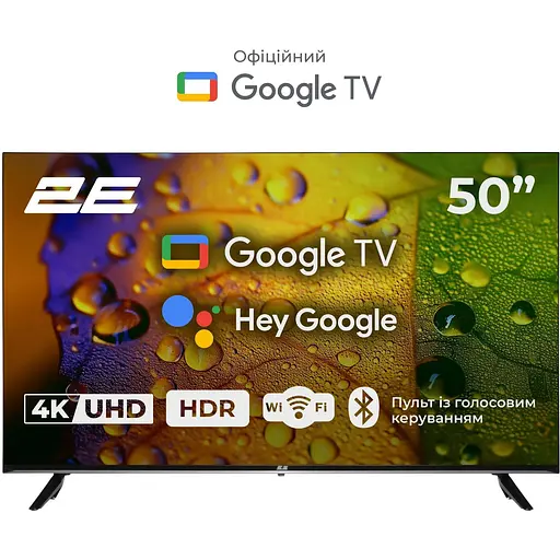 2E Телевізор 50" LED 4K 60Hz Smart Google TV Black