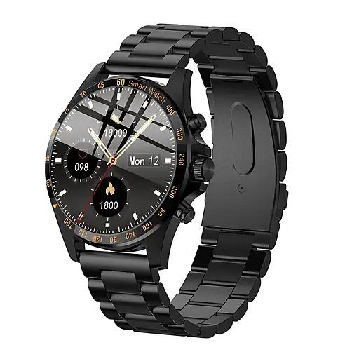 Розумний годинник Linwear LW09 Metal з вимірюванням кисню в крові (Чорний)
