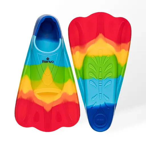 Короткі ласти для тренування в басейні Renvo Criz із закритою п'ятою різнокольоровий розмір 36-38 (SF120-45 36-38) - фото 1
