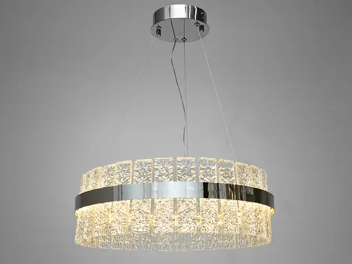 Кругла кришталева світлодіодна люстра для спальні, 66Вт, колір хром - фото 1