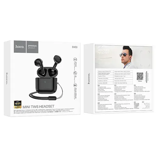 Навушники Hoco EW53 Lucky TWS | BT5.3, 30/250mAh, 4h | black - фото 3