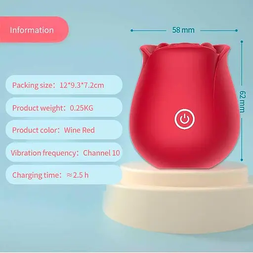 Вакуумний вібратор з кліторальним стимулюванням Red Rose (вуманайзер) 7 см K0847-1 - фото 5