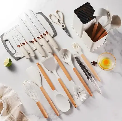 Набір кухонного приладдя A-plus Kitchenware Set з дощечкою Білий - фото 6